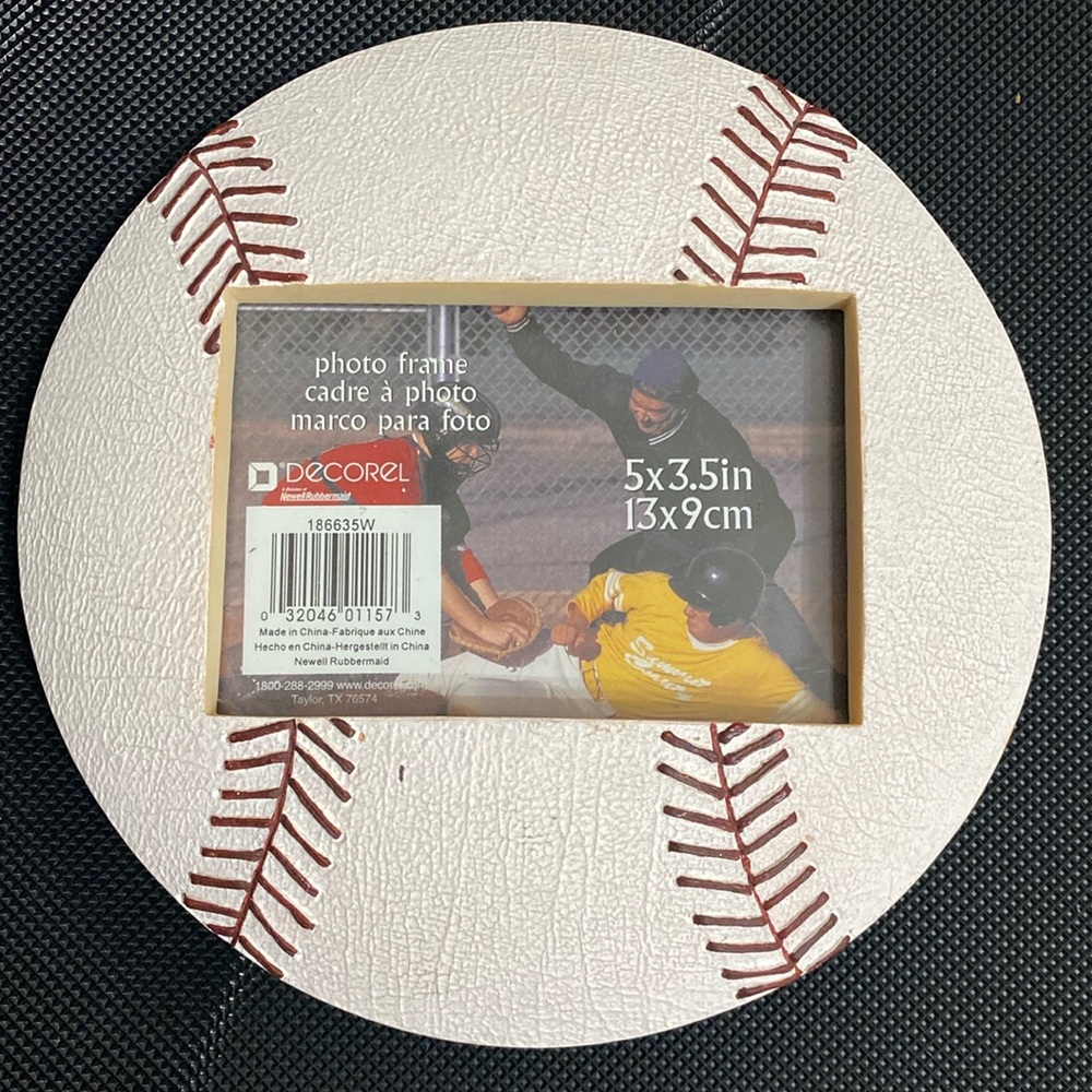 Decorel Ceramic Baseball picture frame- 5x3.5